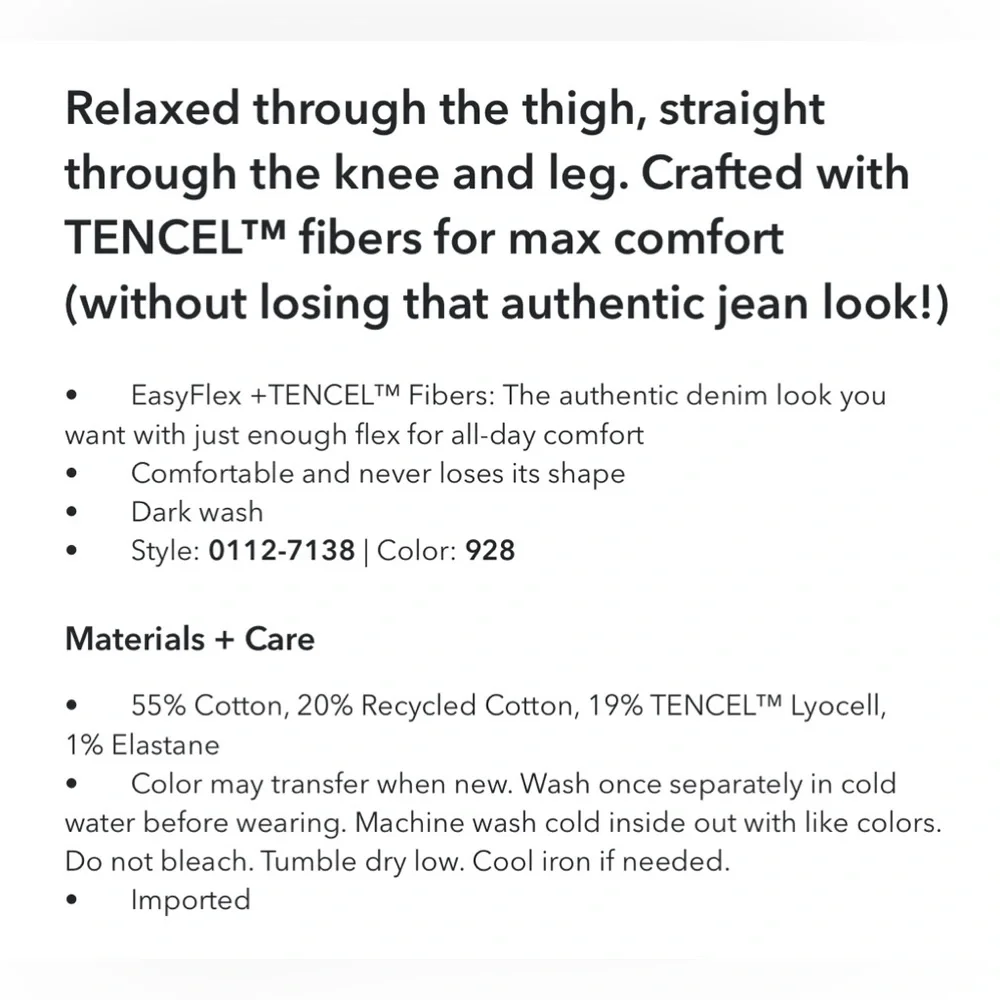 American Eagle Men’s Easyflex + Tencil Fibers Relaxed Straight Jeans